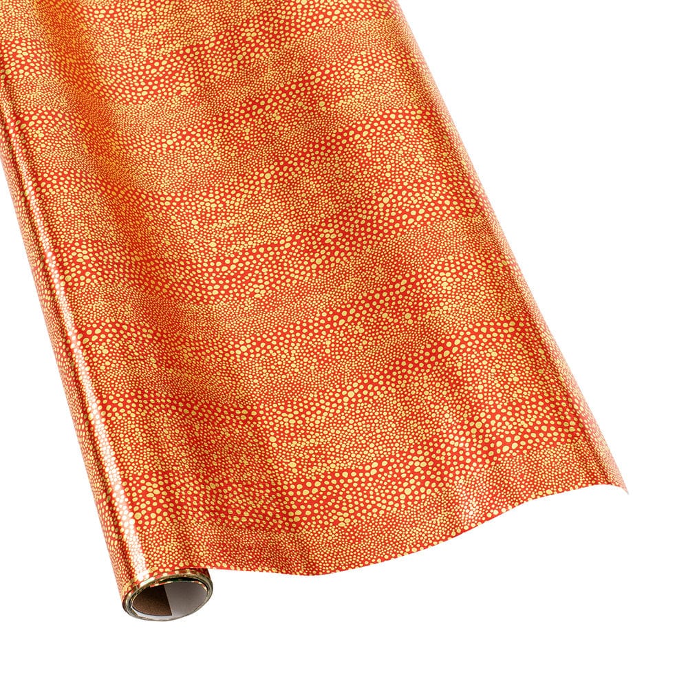 Pebble Foil Metallic Gift Wrapping Paper in Red & Gold - 30" x 6' Roll