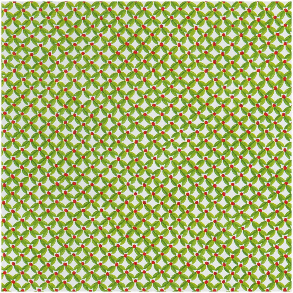 Leaf And Berry Ditz Gift Wrap - One 30" X 8' Roll