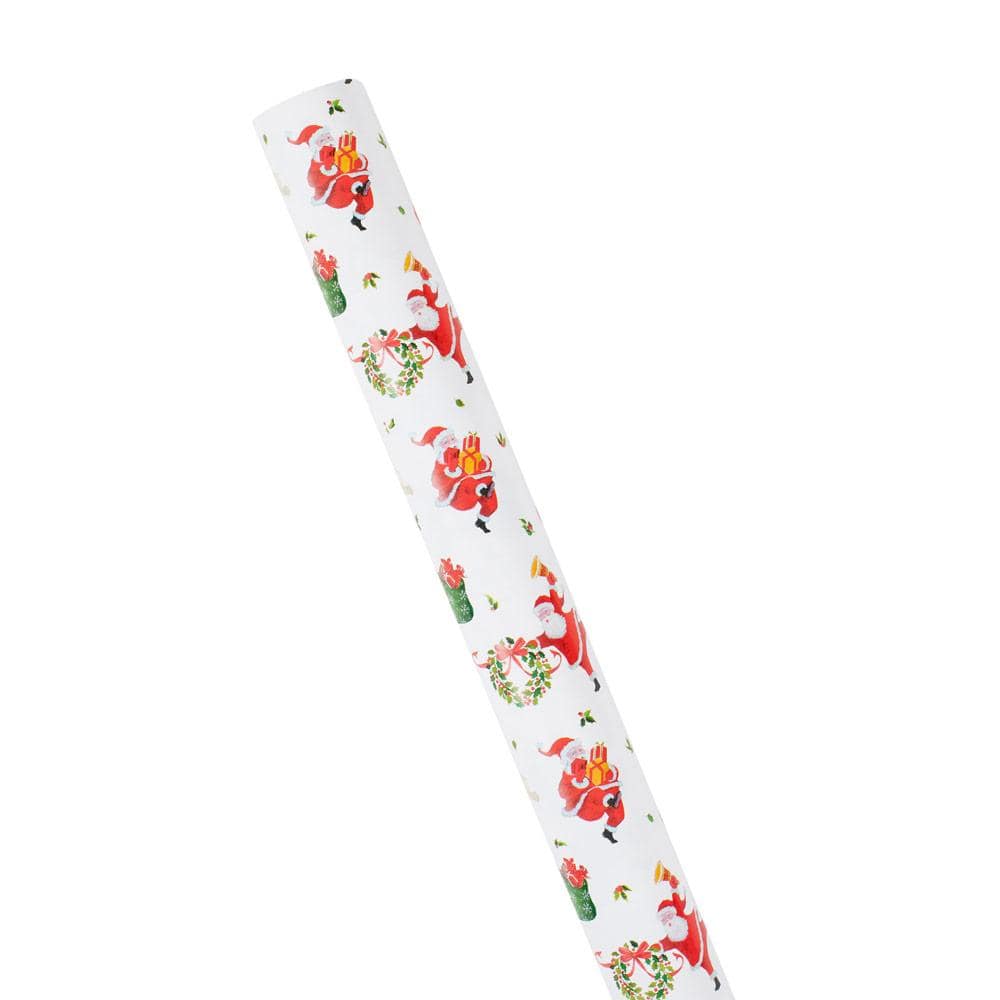 Dancing Santas Wrapping Paper - 30" x 8' Roll