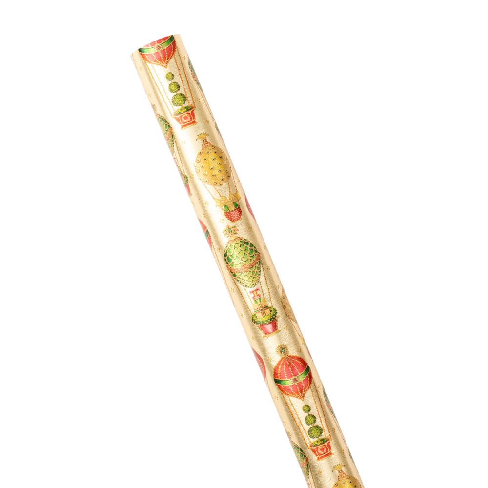 Christmas in the Air Foil Gift Wrapping Paper in Gold - 30" x 6' Roll