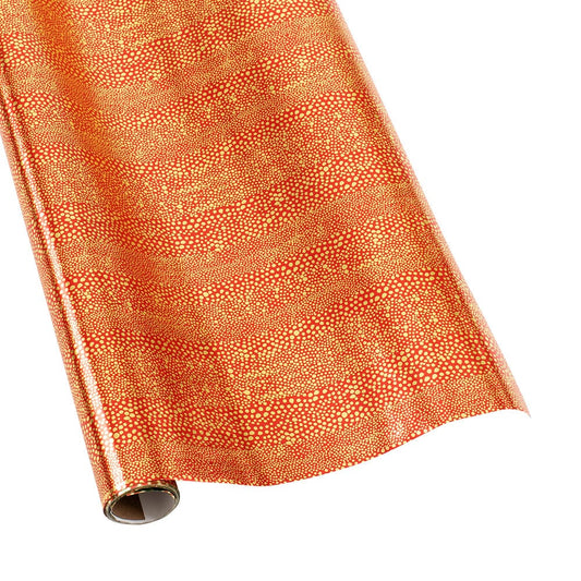 Pebble Foil Metallic Gift Wrapping Paper in Red & Gold - 30" x 6' Roll