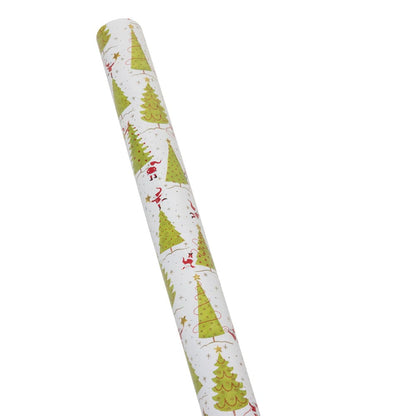 Twirling Santas Gift Wrap - One 30" x 8' Roll