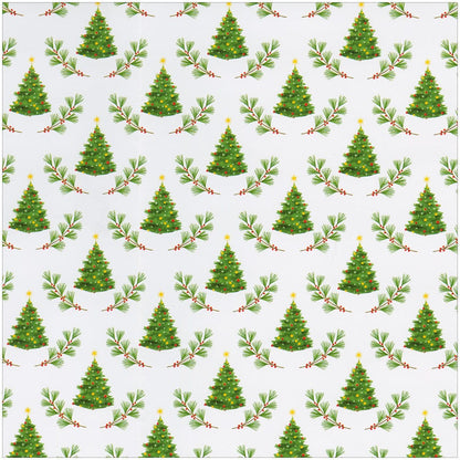Little Christmas Trees Gift Wrap - One 30" X 8' Roll
