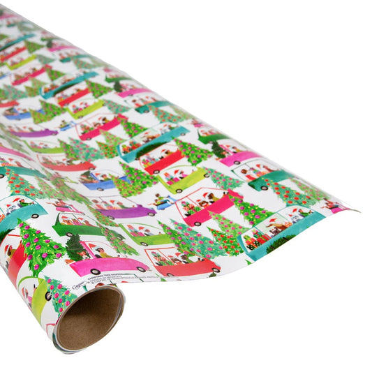 Christmas Tree Shopping Gift Wrap - One 30" X 8' Roll
