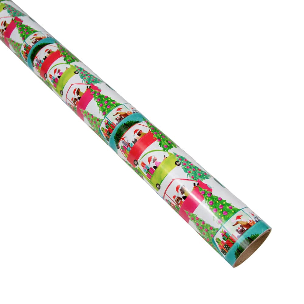 Christmas Tree Shopping Gift Wrap - One 30" X 8' Roll