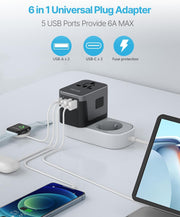 75W GaN Universal Travel Adapter (Black)