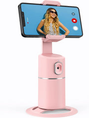 Auto Face Tracking Phone Holder, No App Required, 360° Rotation Face Body Phone Tracking Tripod Smart Shooting Camera Mount for Live Vlog Streaming Video, Rechargeable Battery-Black