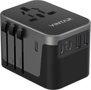 75W GaN Universal Travel Adapter (Black)