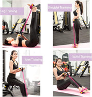 Multifunction Tension Rope, 6-Tube Elastic Yoga Pedal Puller Resistance Band, Natural Latex Tension Rope Fitness Equipment, for Abdomen/Waist/Arm/Leg Stretching Slimming Training