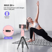 Auto Face Tracking Phone Holder, No App Required, 360° Rotation Face Body Phone Tracking Tripod Smart Shooting Camera Mount for Live Vlog Streaming Video, Rechargeable Battery-Black