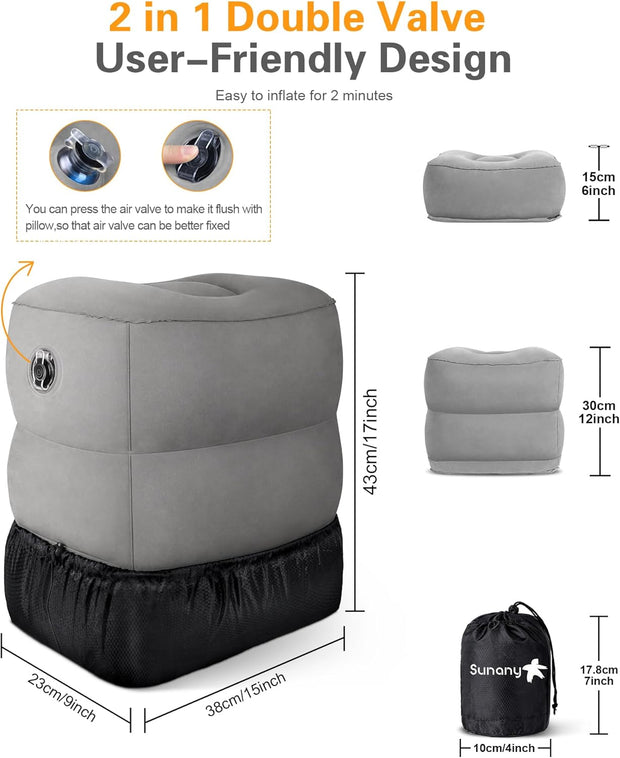 Portable Inflatable Travel Footrest