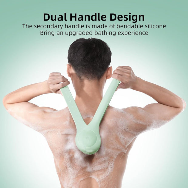 🛁 Electric Body Brush｜Waterproof, Dual-Handle, 3 Heads
