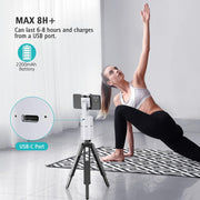 Auto Face Tracking Phone Holder, No App Required, 360° Rotation Face Body Phone Tracking Tripod Smart Shooting Camera Mount for Live Vlog Streaming Video, Rechargeable Battery-Black