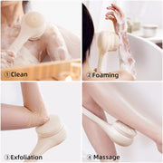 🛁 Electric Body Brush｜Waterproof, Dual-Handle, 3 Heads