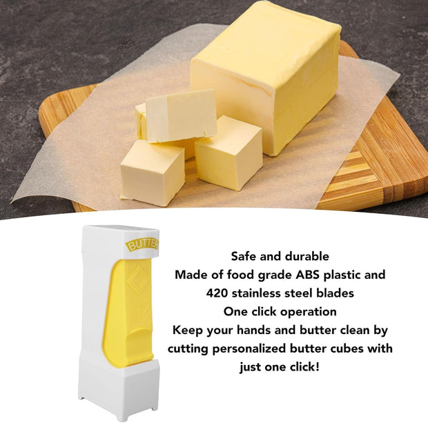 Butter Cutter, One Click Butter Cutter, Butter Dispenser, Cheese Separator with Stainless Steel Blade for Making Bread, Cakes, Biscuits