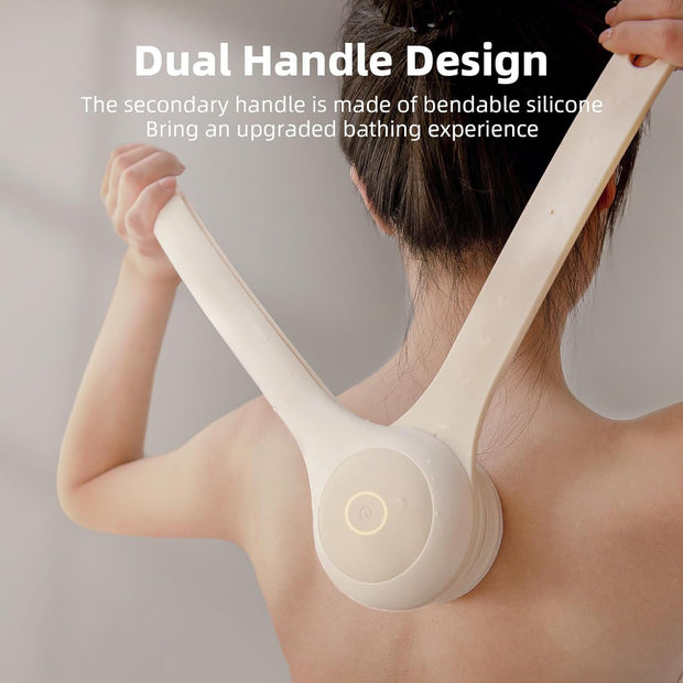 🛁 Electric Body Brush｜Waterproof, Dual-Handle, 3 Heads
