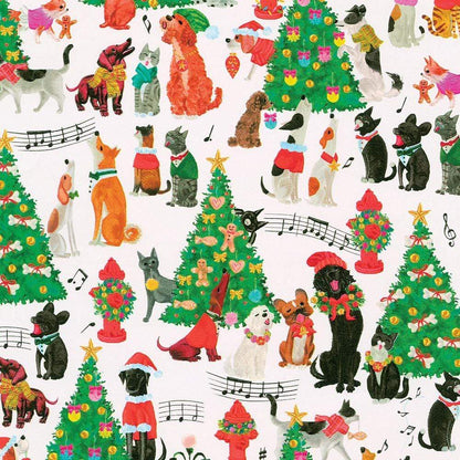 Caroling Pets Wrapping Paper - 30" x 8' Roll