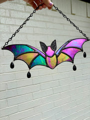 Shadow Bloom – Pressed Flower Bat in Iridescent Black
